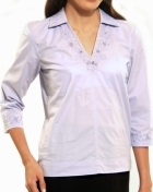 Women's Blouse Lavender Cotton Blend 100455 Lavender Women's Blouse Lavender Cotton Blend 100455 Lavender
